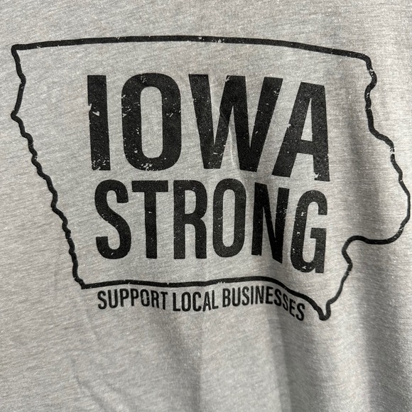 Bella Canvas Iowa Strong Short Sleeve Tee Shirt Top Gray Extra Large - Picture 2 of 7